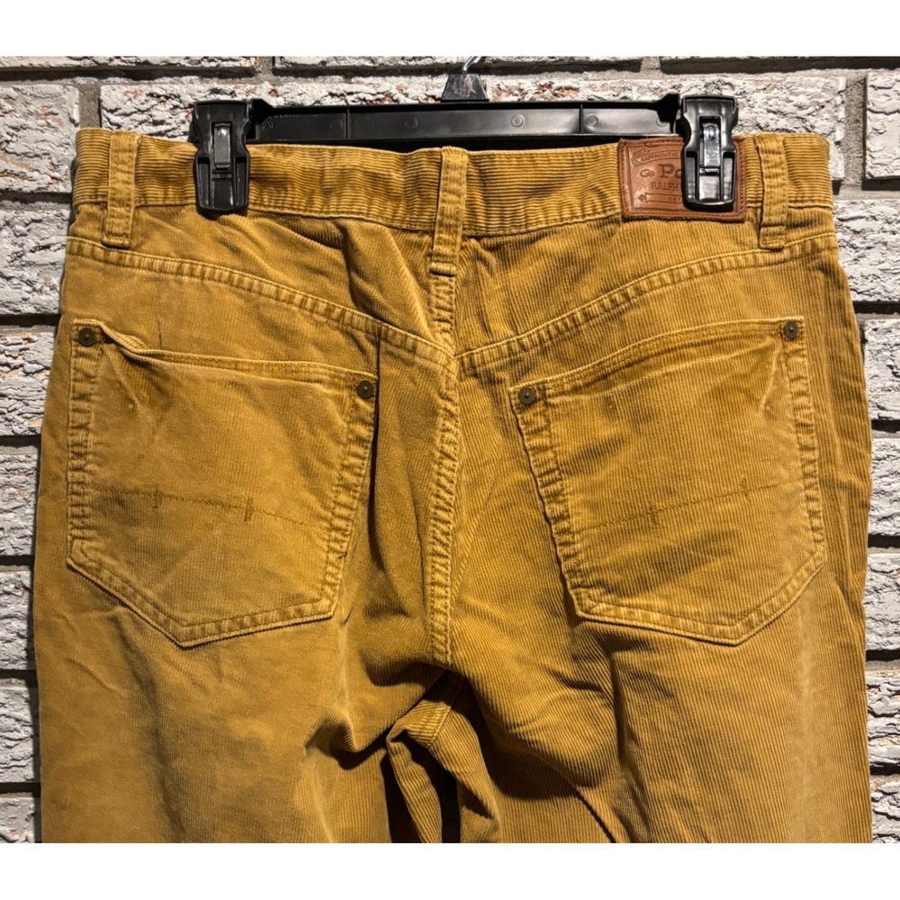 Polo Ralph Lauren Mens Corduroy Pants 34x32 Mustard Tan Straight Leg Dungarees - Picture 5 of 10
